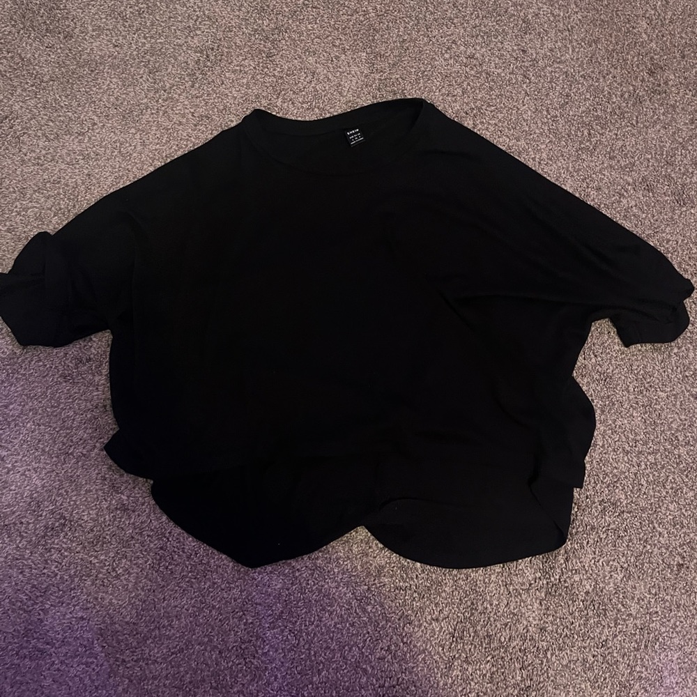 SHEIN black flowy short sleeve shirt